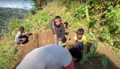 The team provided herbs and spices because these are in high demand and could be grown and sold in the area for a considerable profit for residents of Yangsijung in rural Nepal. Screengrab