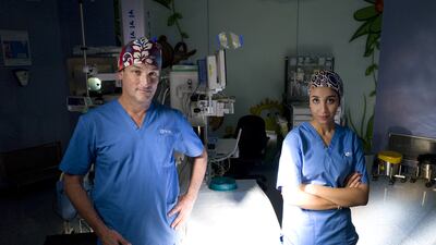 Dr Patrick Noel and Dr Iman Eddbali performed a young Iraqi man’s weight-loss operation for free after reading of his plight in The National. Delores Johnson / The National