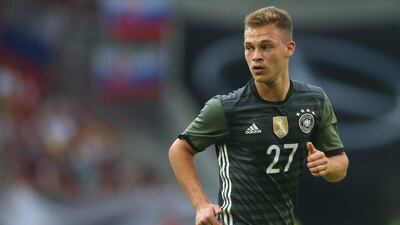 Joshua Kimmich of Germany looks on during the international friendly match between Germany and Slovakia at WWK-Arena on May 29, 2016 in Augsburg, Germany. Alexander Hassenstein / Getty Images