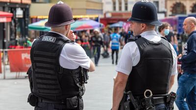 Metropolitan Police officers on duty in Leicester Square, London. Getty Images