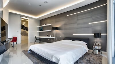 The Rio-themed bedroom. Courtesy LuxuryProperty.com