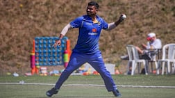 UAE national team player Aayan Khan in action against Jersey. Photo: Jersey Cricket