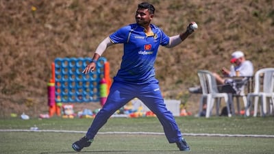 UAE national team player Aayan Khan in action against Jersey. Photo: Jersey Cricket