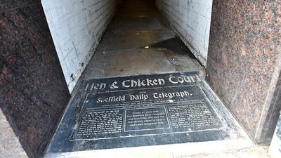 A plaque detailing the history of the Sheffield Daily Telegraph is displayed at the entrance to Hen and Chicken Court off Fleet Street. With the advent of digital media, newspapers and agencies have moved to more modern offices around the UK capital. Carl Court / Getty Images