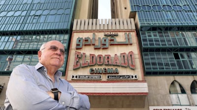Ferdinand Lama, the El Dorado's engineer, standing outside the cinema after it closed.