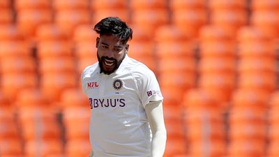 India's Mohammed Siraj celebrates the dismissal of England batsman Jonny Bairstow for 28. PA