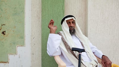 June 17, Saleem Khalfan Al Dhagmani oses for the camera on his traditional Emirate farm in Wadi Al Tuwa. June 1, Ras Al Khaimah, United Arab Emirates. (Photo: Antonie Robertson/ The National)