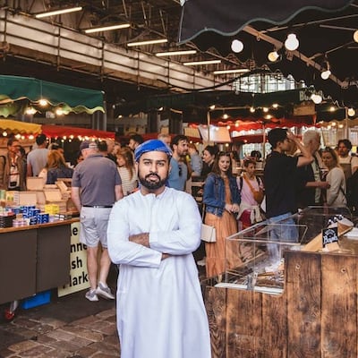 Syed Usman Shah at his stall at Borough Market in London. Photo: Syed Usman Shah