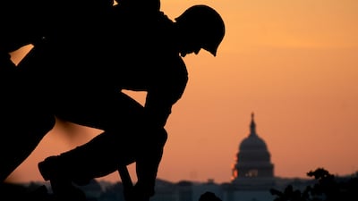 The US Capitol is seen past the US Marine Corps War Memorial in Arlington, Virginia, on May 29. AFP