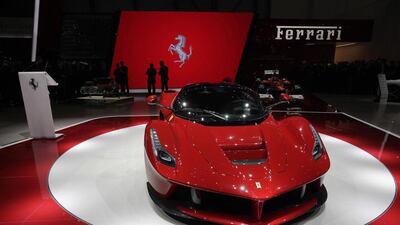 The LaFerrari at the Geneva Car Show. Unlike Britain's McLaren, the Italian supercar company has seen sluggish sales in the Arabian Gulf. Denis Balibouse / Reuters