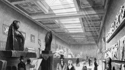 The Elgin Room at the British Museum in 1840