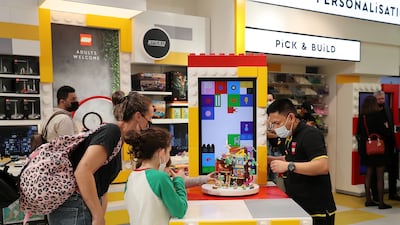 Visitors at the Lego Store in The Dubai Mall.