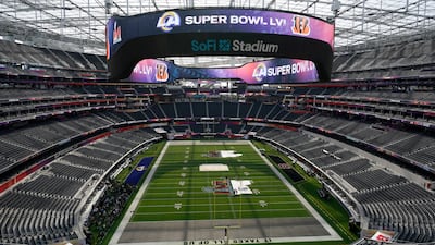 About 70,000 people are expected to be in attendance for Super Bowl LVI at SoFi Stadium in Inglewood, California. AP