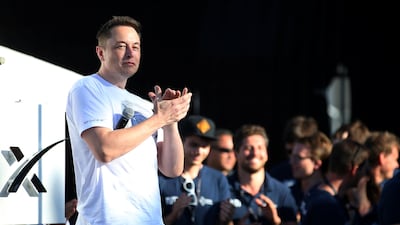 Elon Musk, founder, CEO and lead designer at SpaceX and co-founder of Tesla, congratulates WARR Hyperloop from the Technical University of Munich, Germany, after they won the SpaceX Hyperloop Pod Competition II in Hawthorne, California. Mike Blake / Reuters