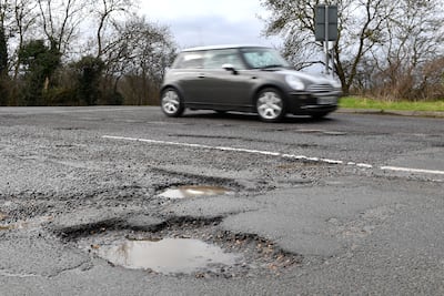 Potholes near Peterborough in Cambridgeshire. Three out of five drivers believe the condition of local roads has deteriorated in 2022, a new survey suggests. PA Wire