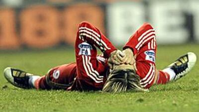 Floored: Fernando Torres will be out for around six weeks after knee surgery.