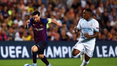 Barcelona's Lionel Messi runs with the ball. Getty Images