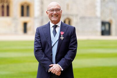 Gregg Wallace with his medal after being appointed an Officer of the Order of the British Empire (OBE) after an investiture ceremony at Windsor Castle, England, last February. AFP