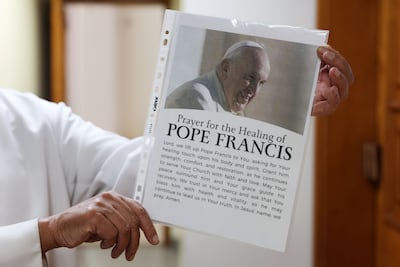 Prayers were held for Pope Francis at St Mary's Church in Dubai. Chris Whiteoak / The National