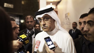 Sheikh Salman bin Ebrahim Al Khalifa of Bahrain shown doing interviews at the AFC regional congress in Manama earlier this year. Mohammed Al Shaikh / AFP / April 30, 2015
