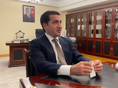 Hikmat Hajiyev, head of foreign policy affairs for Azerbaijan’s presidency. Lizzie Porter / The National
