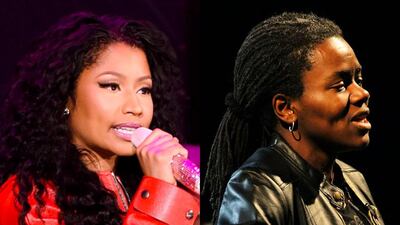 Tracy Chapman, right, sued rapper Nicki Minaj in 2018 for using a sample of her song 'Baby Can I hold You' in one of her tracks.