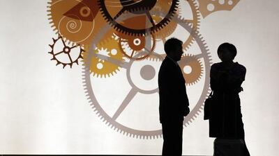 Clockwork: Visitors arrive at the Salon International de la Haute Horlogerie exhibition in Geneva. Reuters