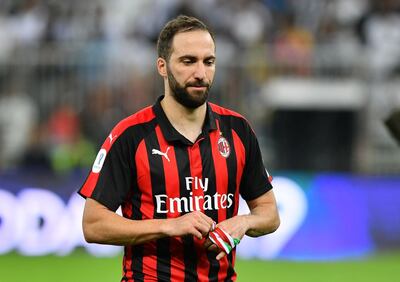 AC Milan's Gonzalo Higuain after the Italian Super Cup final in Jeddah. Reuters