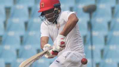 Afghanistan's Asghar Afghan couldn't stop the batting collapse at the Ekana Cricket Stadium in Lucknow. AFP