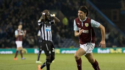 Burnley's George Boyd celebrates scoring on Tuesday in his side's 1-1 Premier League draw with Newcastle United. Olif Scarff / AFP / December 2, 2014