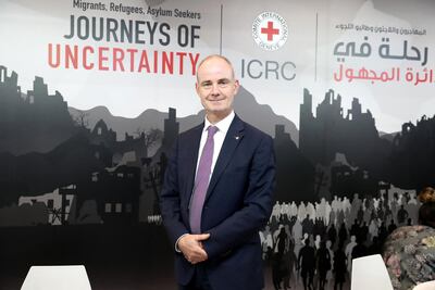 Prof Gilles Carbonnier from the International Committee of the Red Cross at the Dubai International Humanitarian Aid and Development conference. Pawan Singh / The National