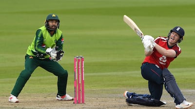 England captain Eoin Morgan scored 66 as England beat Pakistan by five wickets in the second T20 clash at Old Trafford on Sunday, August 30. Getty