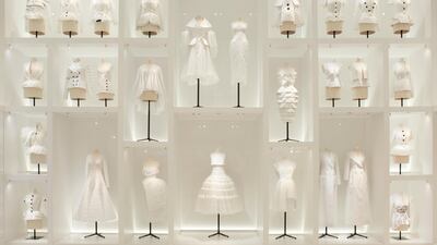 Before a dress is made in the final fabric, a mock-up is made to check that the fit and proportions are correct. By Adrien Dirand