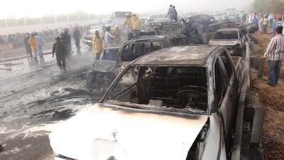 More than 100 cars were involved in a fog-related pile-up in 2015. Stephen Lock / The National