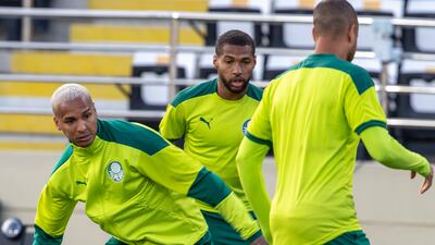 Brazilian football team Palmeiras training at Al Nahyan Stadium in Abu Dhabi.