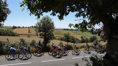 The peloton during Stage 15. AFP
