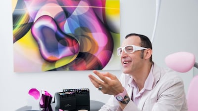 Karim Rashid, who famously only wears pink and white clothing. Courtesy Karim Rashid