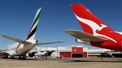 Australia’s flagship carrier Qantas Airways has a commercial partnership with Emirates airline. Brendon Thorne / Bloomberg