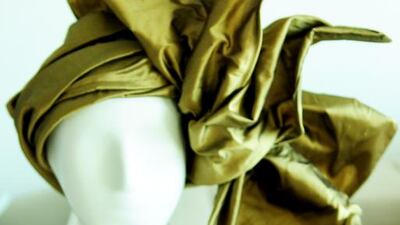 Gold headpiece, Dh1,500 Courtesy Nazgul Nejmi Millenry