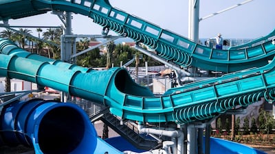 Riders are blasted through a series of caves, slopes and drops at Medusa's Lair, another attraction at Trident Tower.