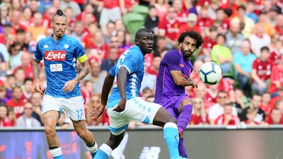 Liverpool's Mohamed Salah during a pre-season friendly in Dublin in 2018. AFP