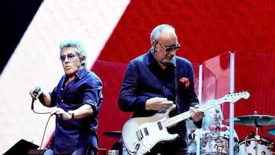 The Who’s Roger Daltrey (left) and Pete Townshend perform at the Desert Trip festival on October 9 in Indio, California. Frazer Harrison / Getty Images / AFP