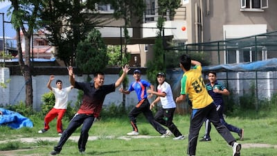 Cricketers train at the Baluwatar Cricket Club in Kathmandu, Nepal. Pawan SIngh / The National