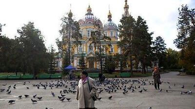 The Russian Orthodox Cathedral, the second tallest wood building in the world, in Almaty. Christopher Pike / The National