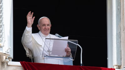 The 84-year-old was admitted to hospital on Sunday. Vatican Media / AFP