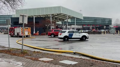 Emergency vehicles respond to the explosion. Reuters