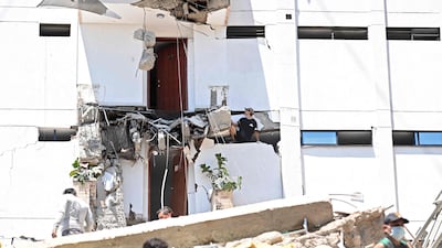 A damaged building in Cali. AFP