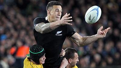 Need help adding some spark to your event? Then New Zealand All Blacks player and boxer Sonny Bill Williams, centre, may be the answer. Michael Bradley / AFP