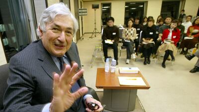 Former World Bank president Wolfensohn attends a meeting with students in Tokyo, Japan, on January 15, 2003. Getty Images
