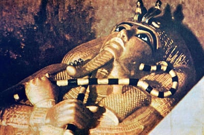 The gold cover of boy king Tutankhamun’s coffin Getty